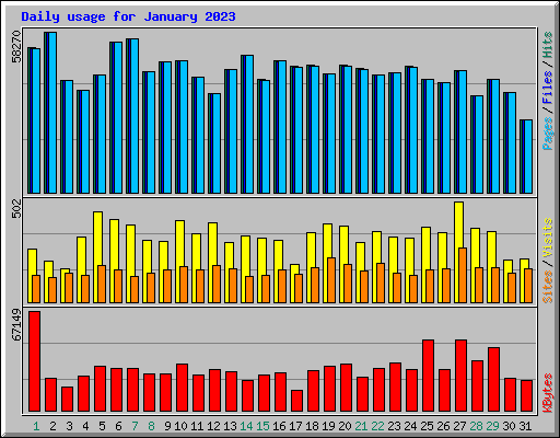 Daily usage for January 2023