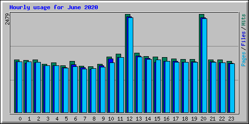 Hourly usage for June 2020